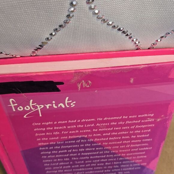 Footprints journal As Is hardcover Inspiration Book jot notes pink color pages - Picture 12 of 16